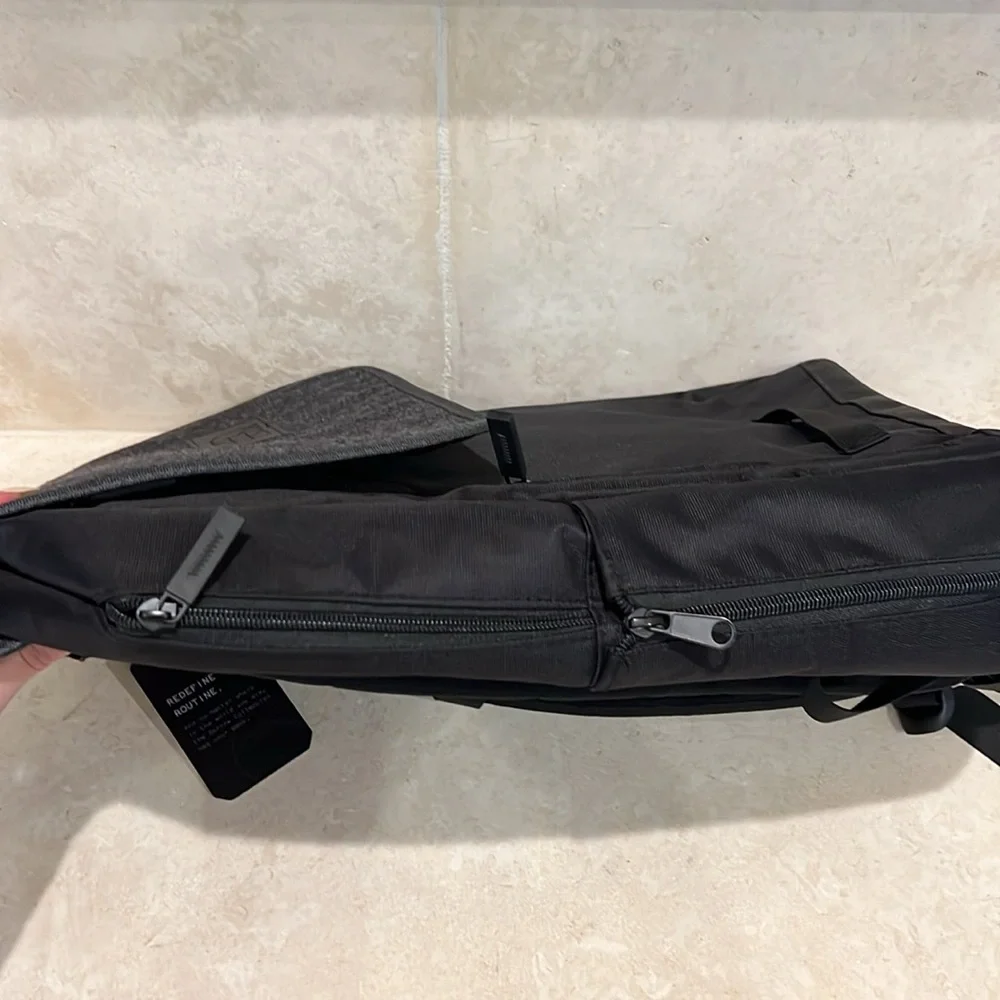 OrigAudio Barrow Laptop Backpack Black Travel Work Bag NWT